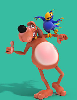 Gabin sur l'épaule de Luchien - Série télévisée 3d